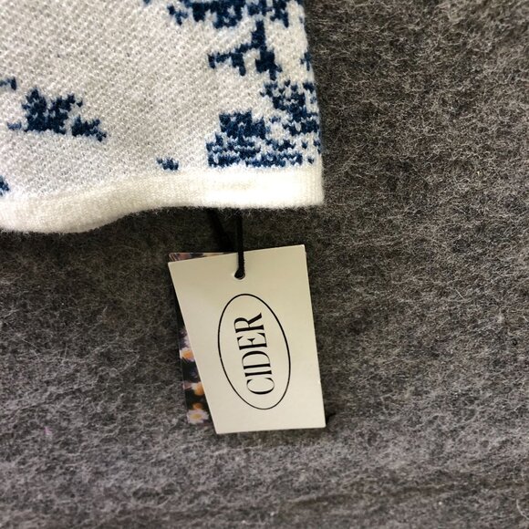 NWT Cider Toile de Jouy Knit Tank Sweater Dress 3XL White Blue Cami Midi - Picture 6 of 11